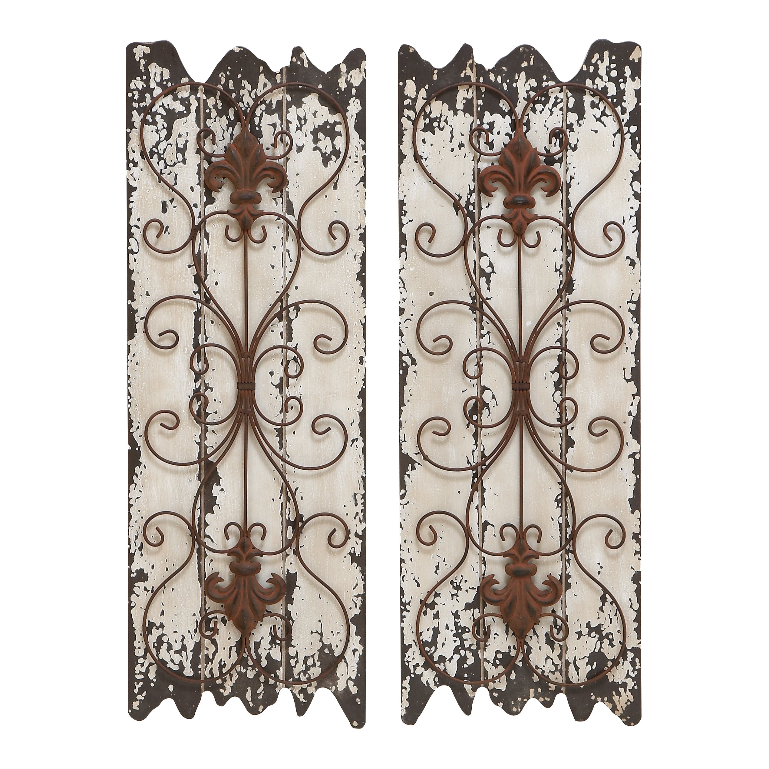 Most Up To Date Shop Wood And Metal Wall Decor Panel (set Of 2) – White – On Sale In 2 Piece Panel Wood Wall Decor Sets (set Of 2) (Gallery 1 of 20)