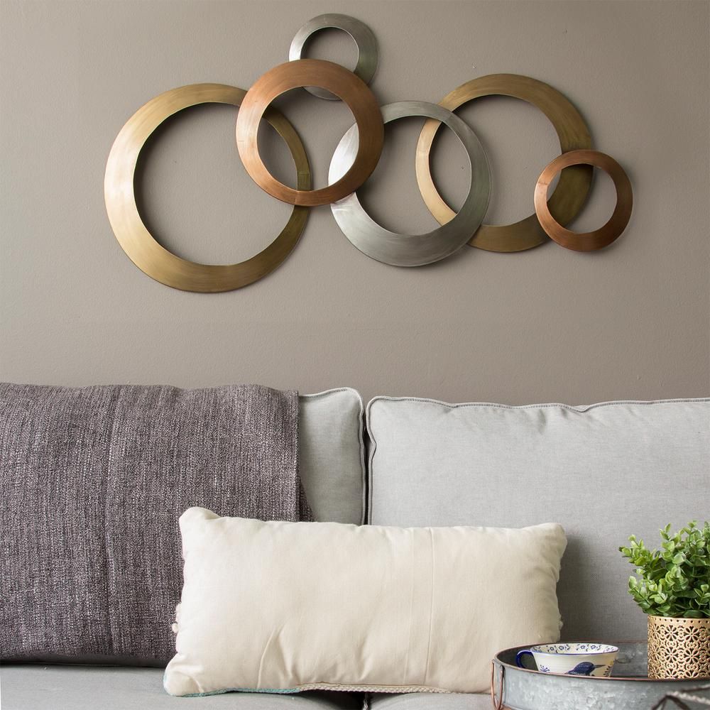 Stratton Home Decor Metallic Rings Wall Decor Spc 999 – The Home Depot Intended For Latest Rings Wall Decor (View 1 of 20)