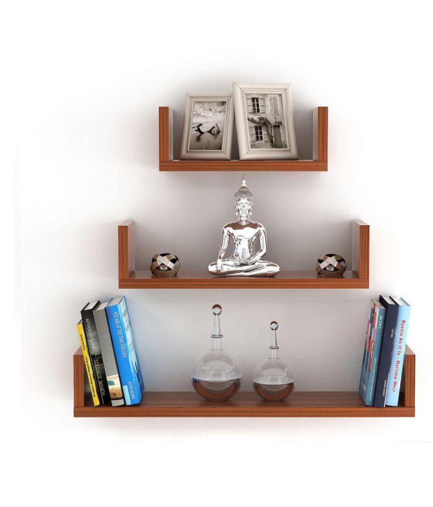 Three Glass Holder Wall Decor With Well Known Bluewud Caesar Wall Decor Book Shelf/wall Display Rack (3 Shelves (Gallery 19 of 20)