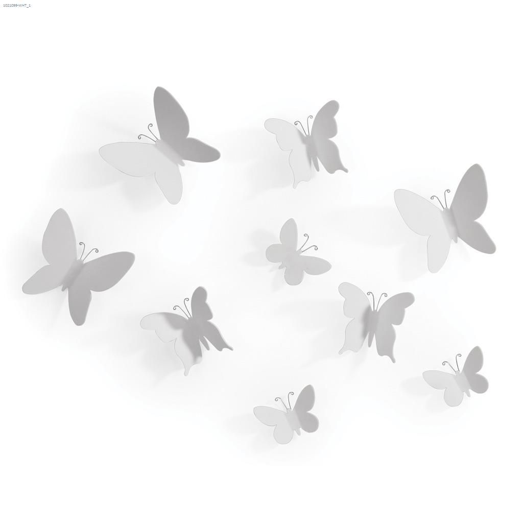 Umbra Shades – White 9 Piece Mariposa Wall Decor (View 3 of 20)