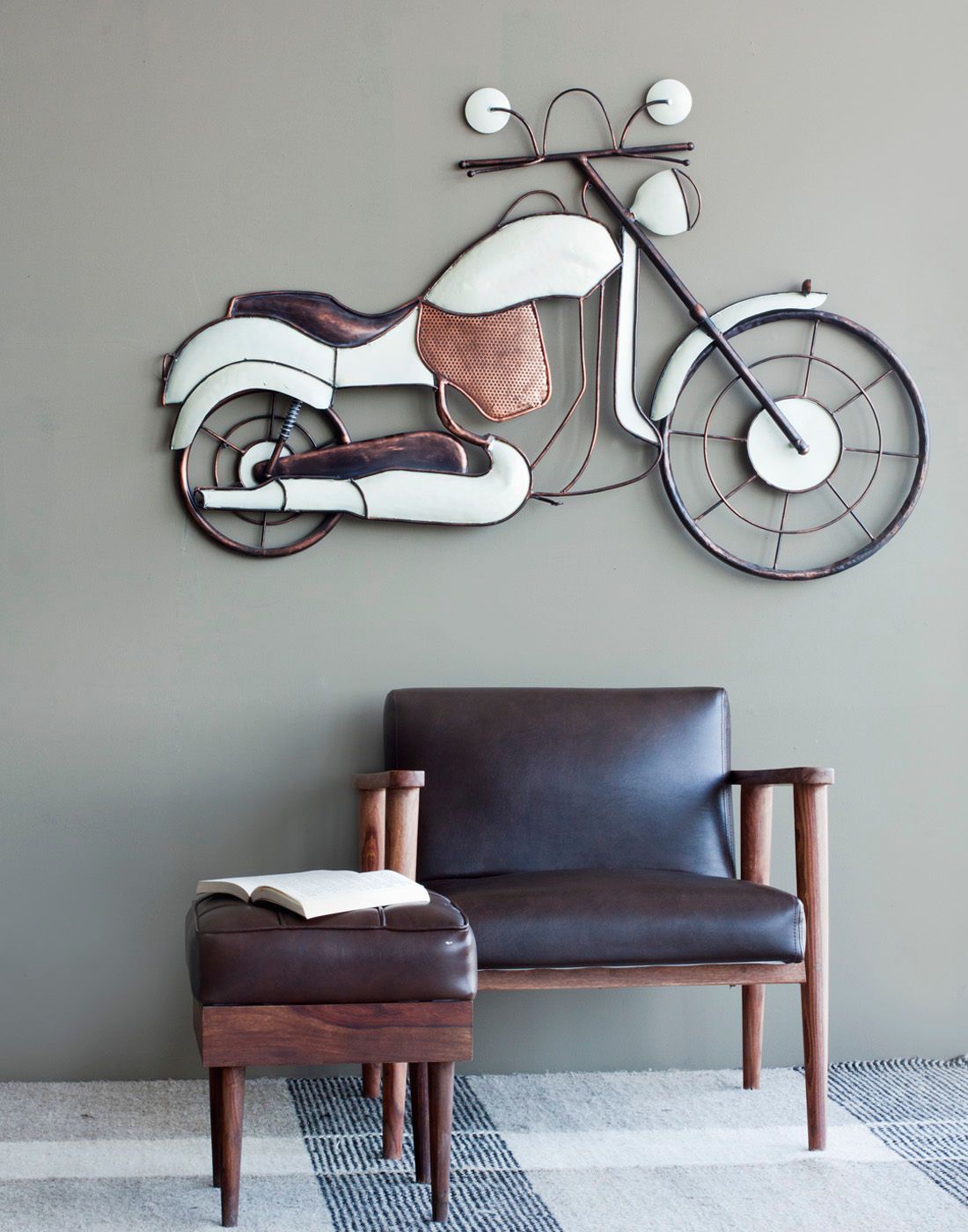Well Known Bike Wall Decor With Regard To Bike Wall Decor White Copper (View 1 of 20)