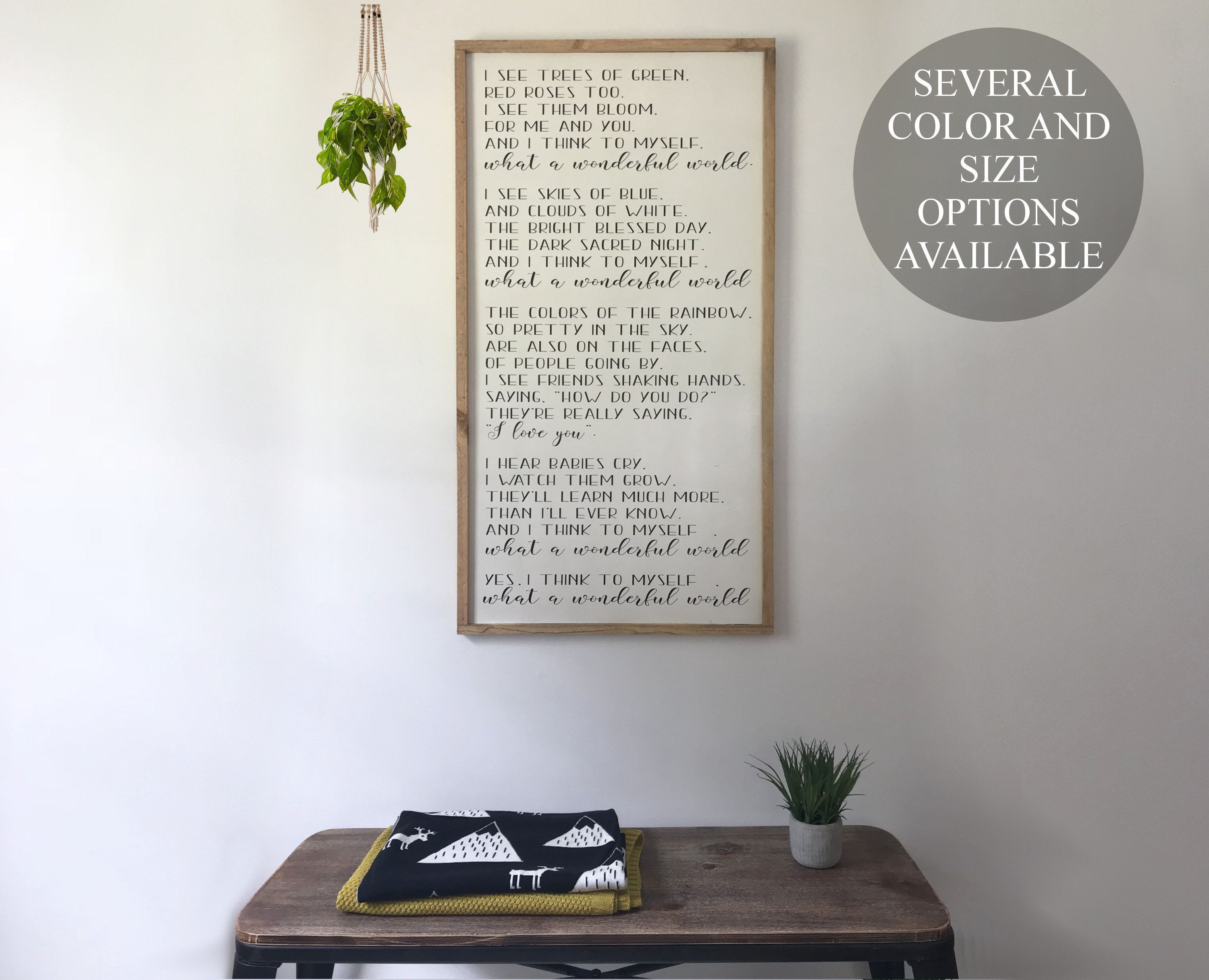 Wonderful World Wall Decor In Most Recent What A Wonderful World Wood Sign Framed Wood Sign Lyrics (View 10 of 20)