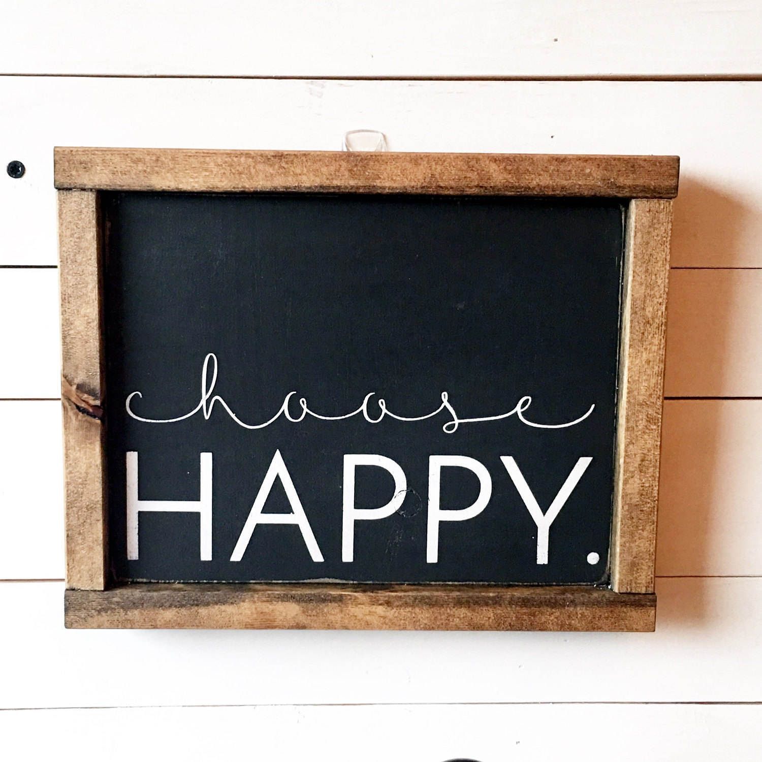2019 Choose Happy Wood Wall Decor With Regard To Choose Happy Wood Sign//rustic Wall Art//farmhouse Decor//gift (View 5 of 20)