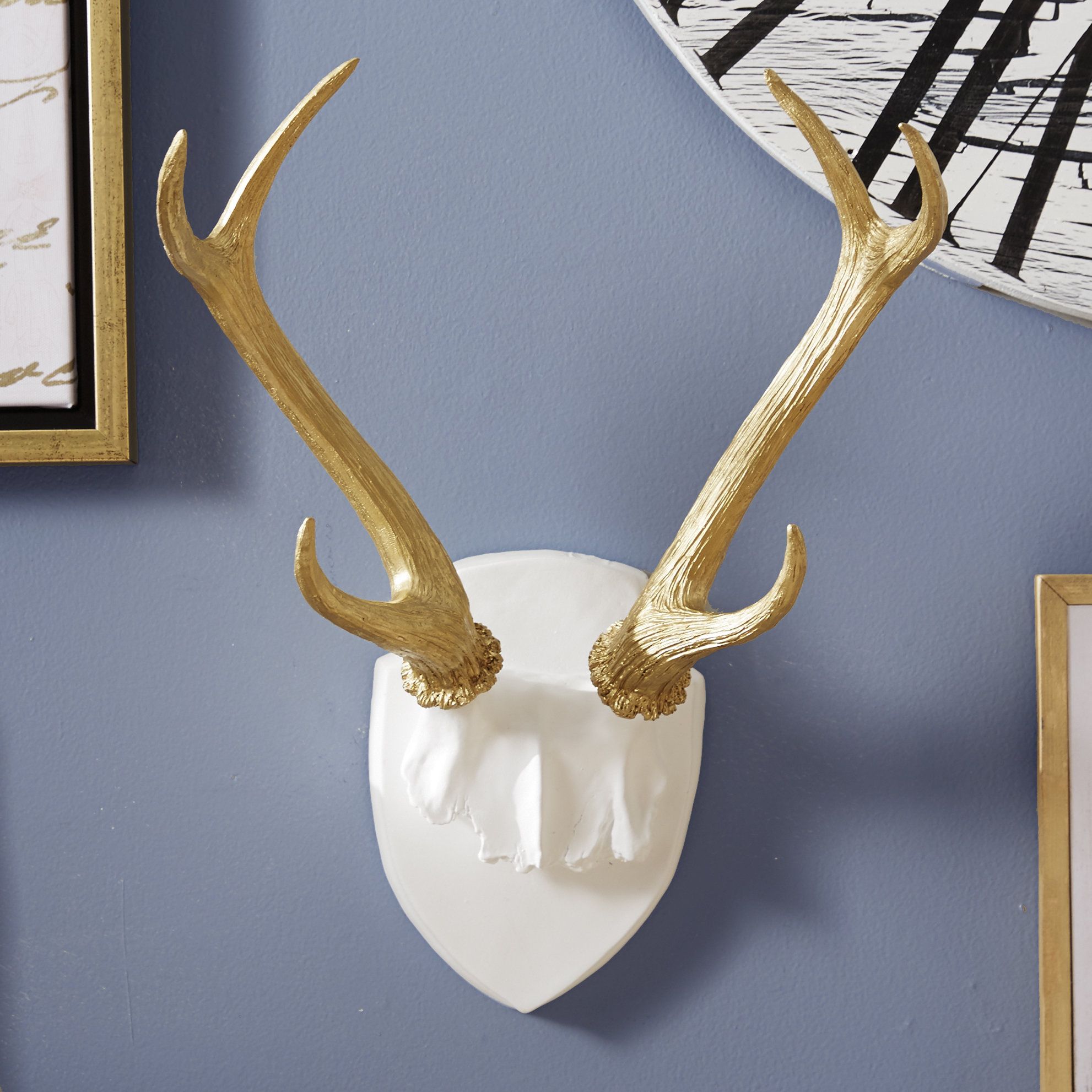 Brayden Studio Large Faux Taxidermy Antler Rack Wall Décor & Reviews Inside Most Up To Date Large Deer Head Faux Taxidermy Wall Decor (View 18 of 20)