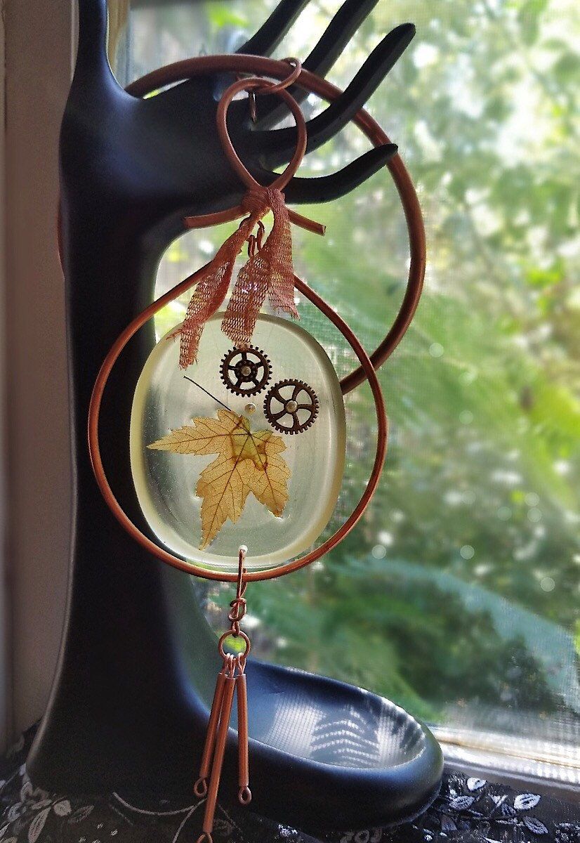 Copper And Resin Sun Catcher/wall Hanging Featuring Fall Maple Intended For Trendy Nature Metal Sun Wall Decor (View 13 of 20)