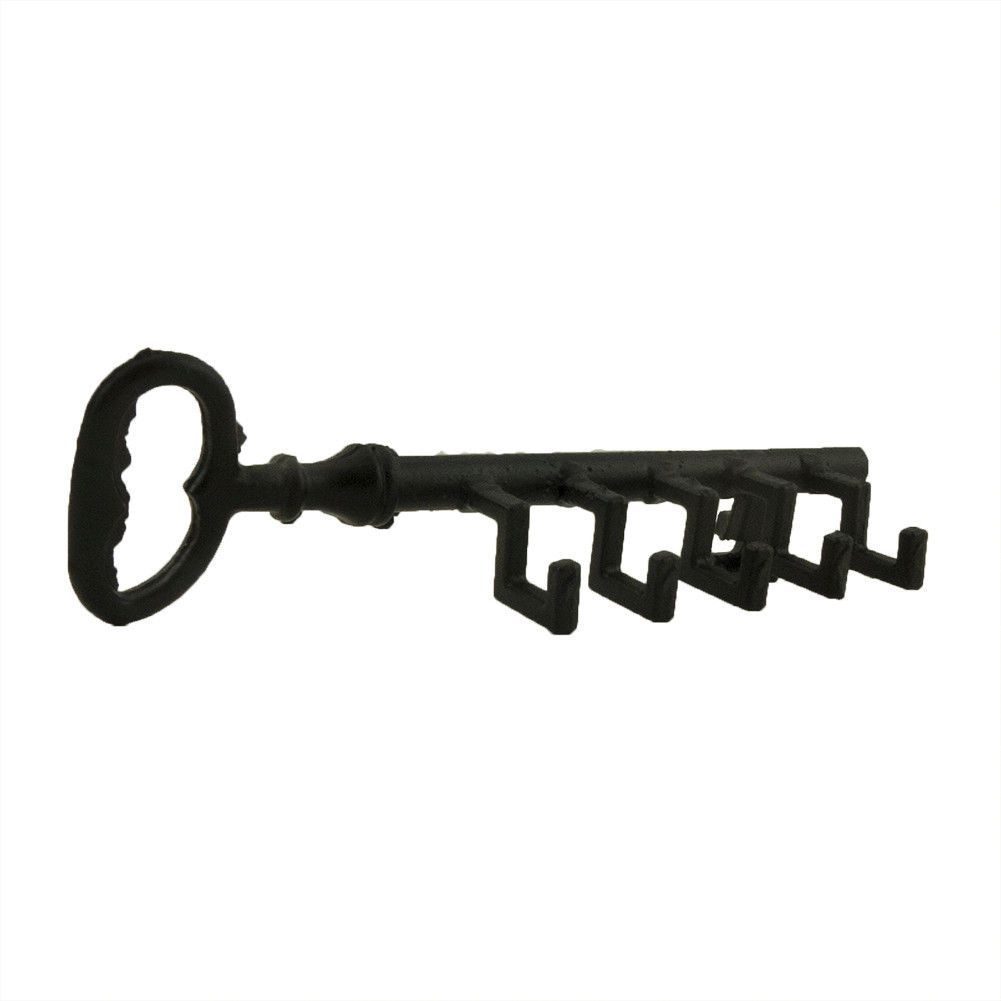 Key Shaped Wall Mounted Hook Key Holder Black Metal Home Decoration With Regard To Well Known Black Metal Key Wall Decor (View 5 of 20)