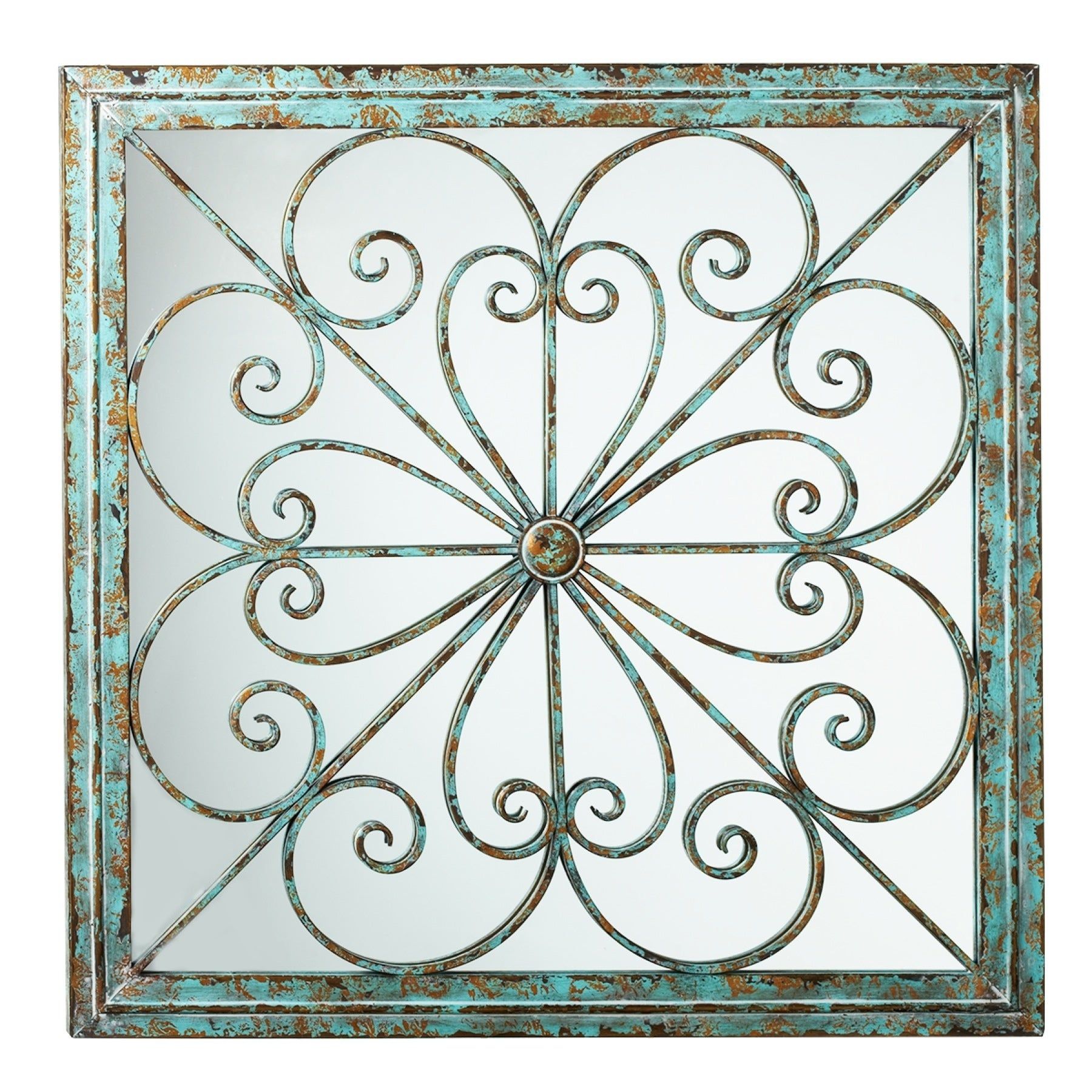 Shop Framed Square Scroll Wall Decor With Mirror (View 5 of 20)