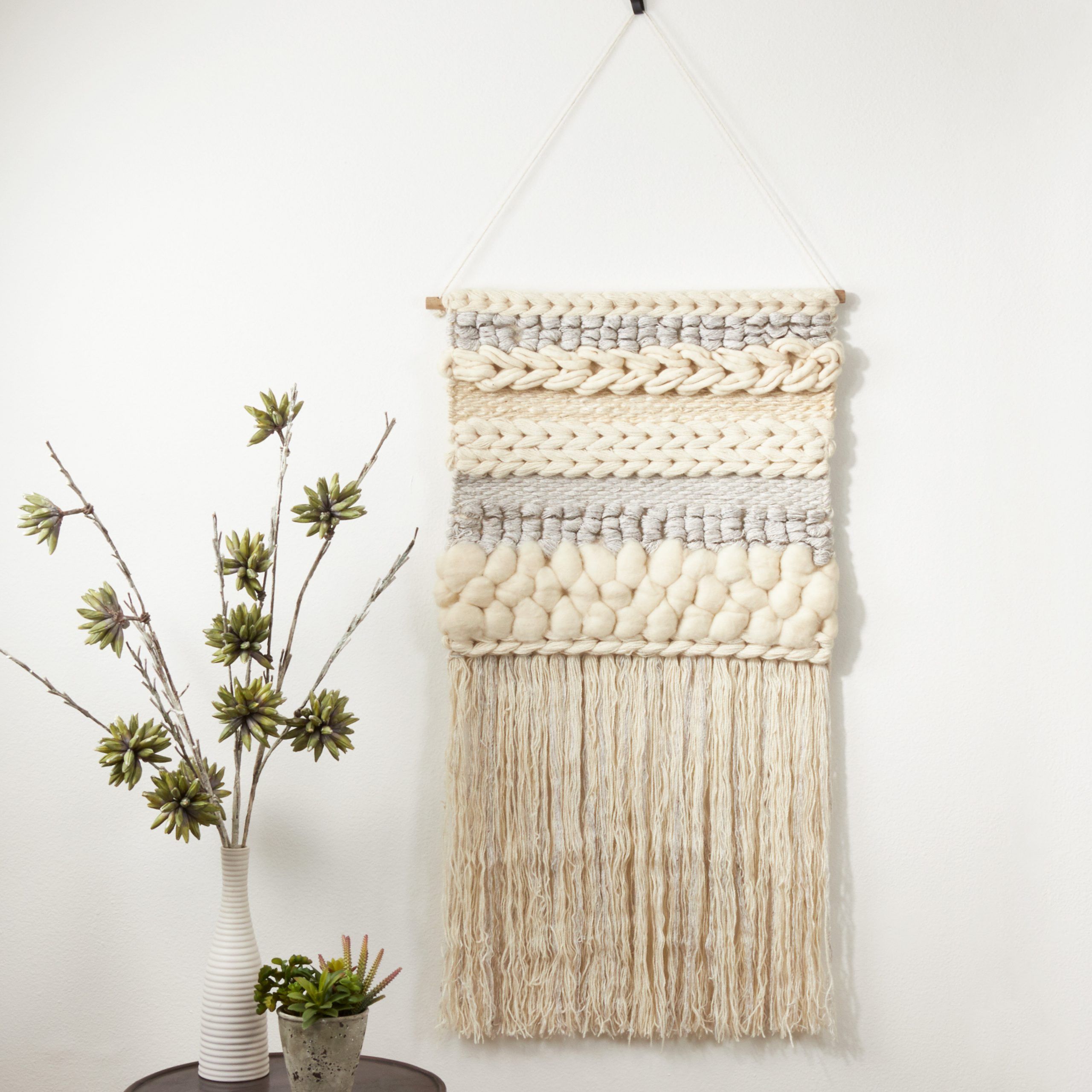 Blended Fabric Fringed Braided Design With Rod Included With Recent Blended Fabric Klimt Tree Of Life Wall Hangings (View 18 of 20)
