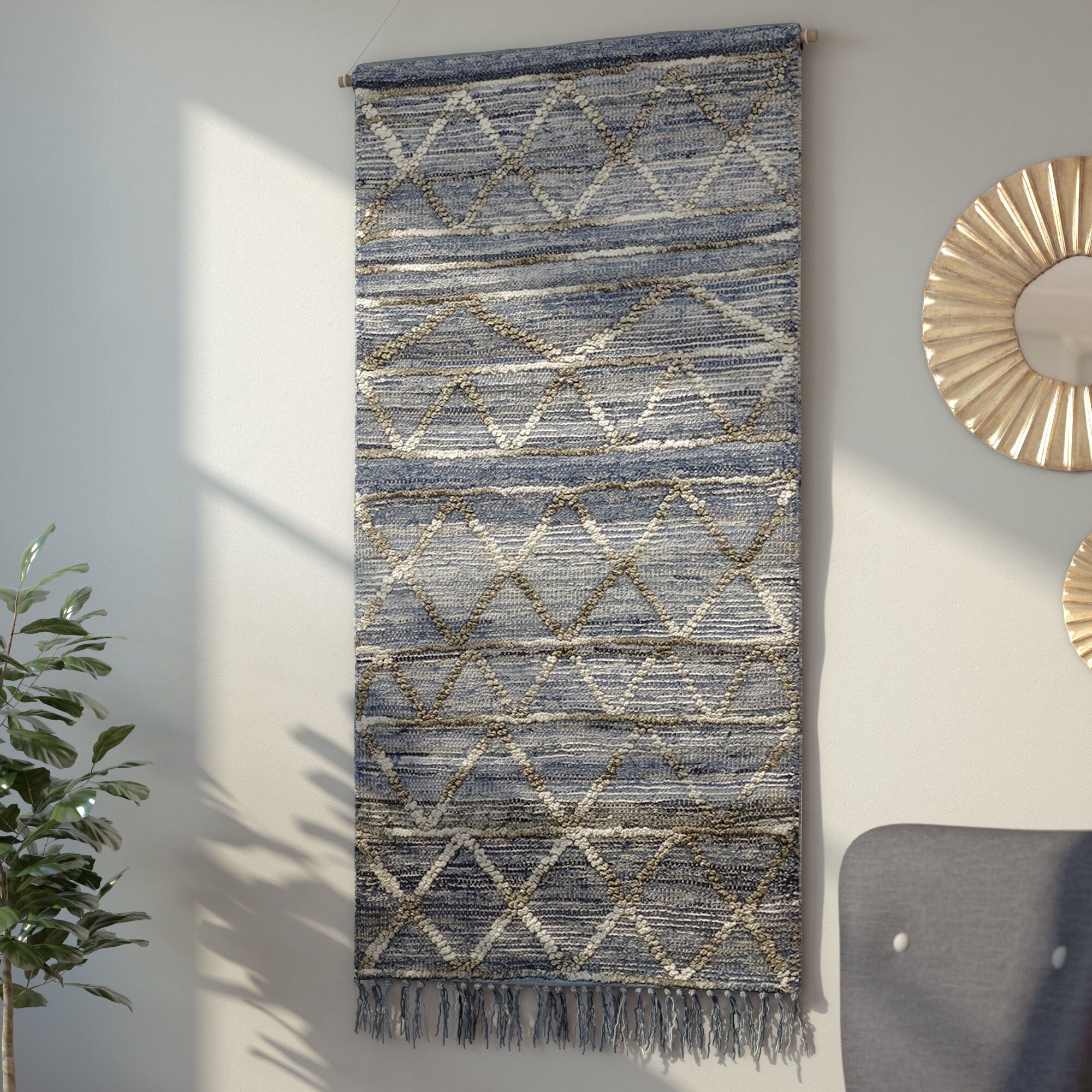Blended Fabric Wall Hanging With Hanging Accessories Regarding Most Current Blended Fabric In His Tapestries And Wall Hangings (View 1 of 20)