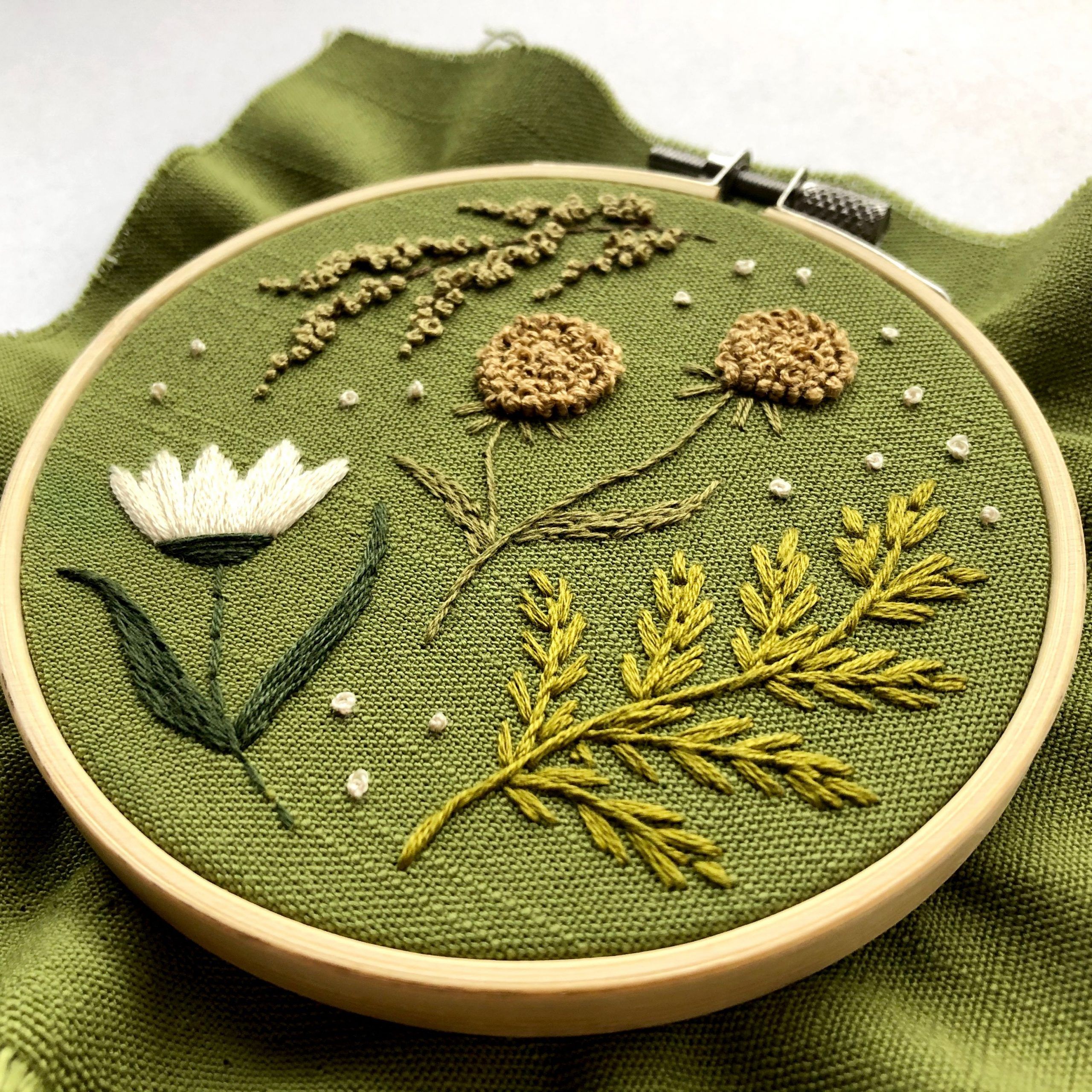 Botanical Hand Embroidery | Embroidery Hoop Art, Unique Within Most Popular Blended Fabric Old Rugged Cross Wall Hangings (View 20 of 20)