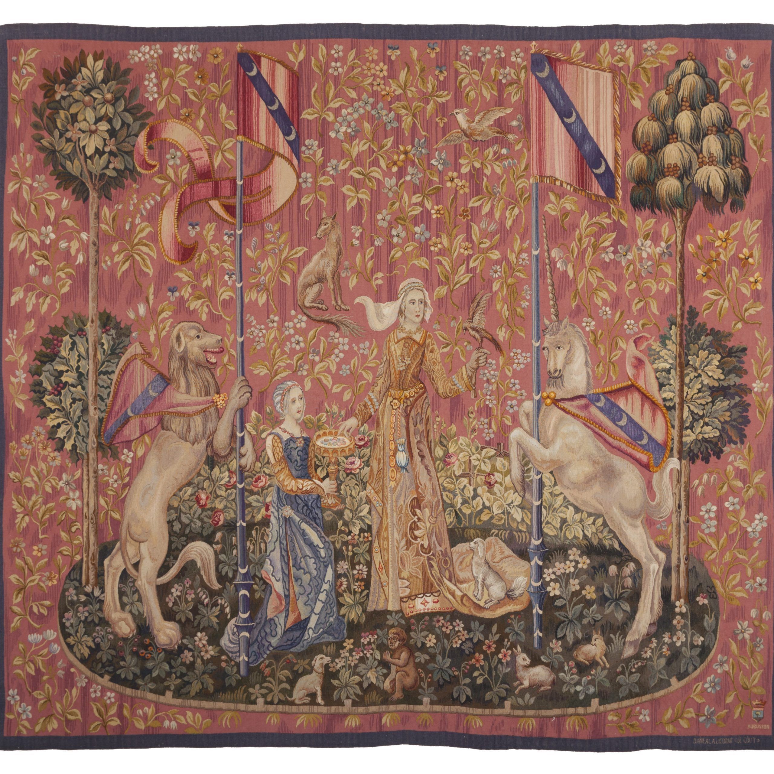 Dame A La Licorne 'le Gout' Antique Original Tapestry Pertaining To Most Up To Date Dame A La Licorne I Tapestries (View 7 of 20)