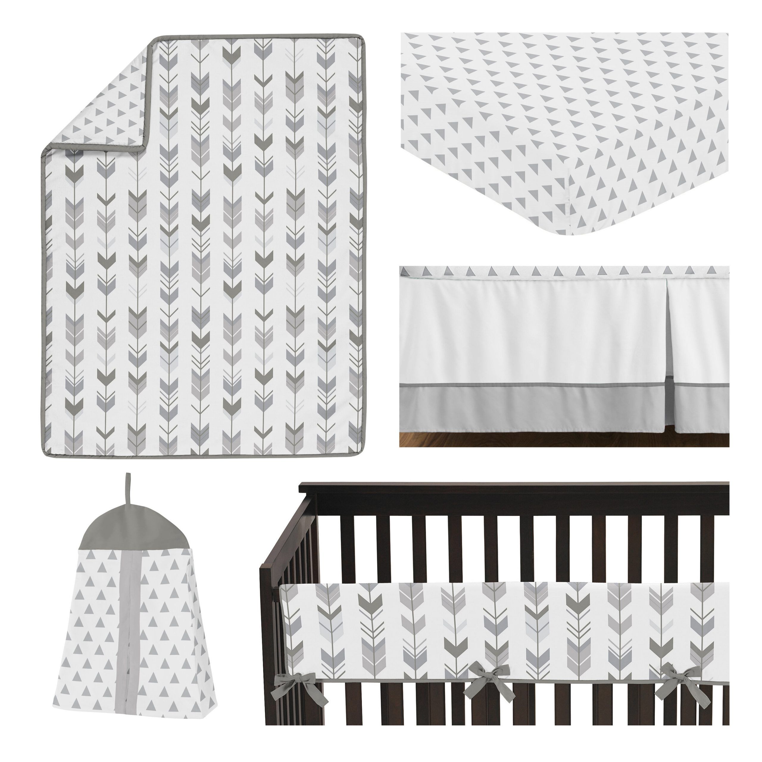 Grey And Mint Mod Arrow 5 Piece Crib Bedding Set With Current Blended Fabric Mod Dinosaur 3 Piece Wall Hangings Set (View 19 of 20)