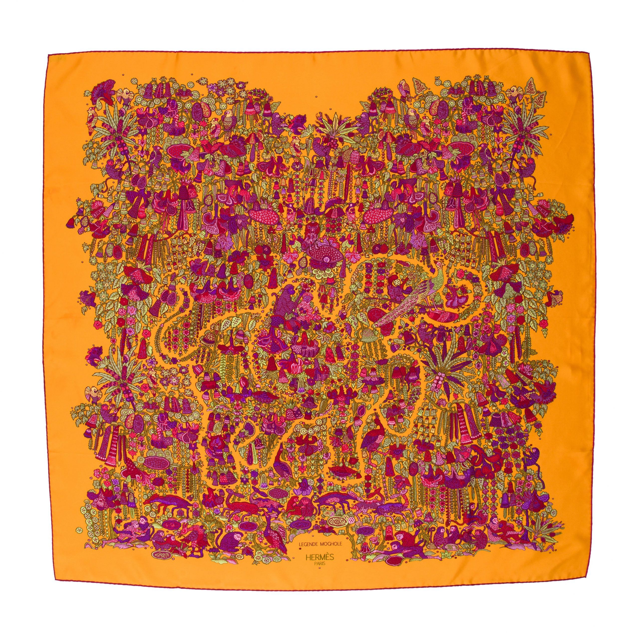 Hermès Legende Moghole Silk Scarf – Accessories – Her121393 Throughout Most Current Blended Fabric Vendanges (red) Wall Hangings (View 19 of 20)