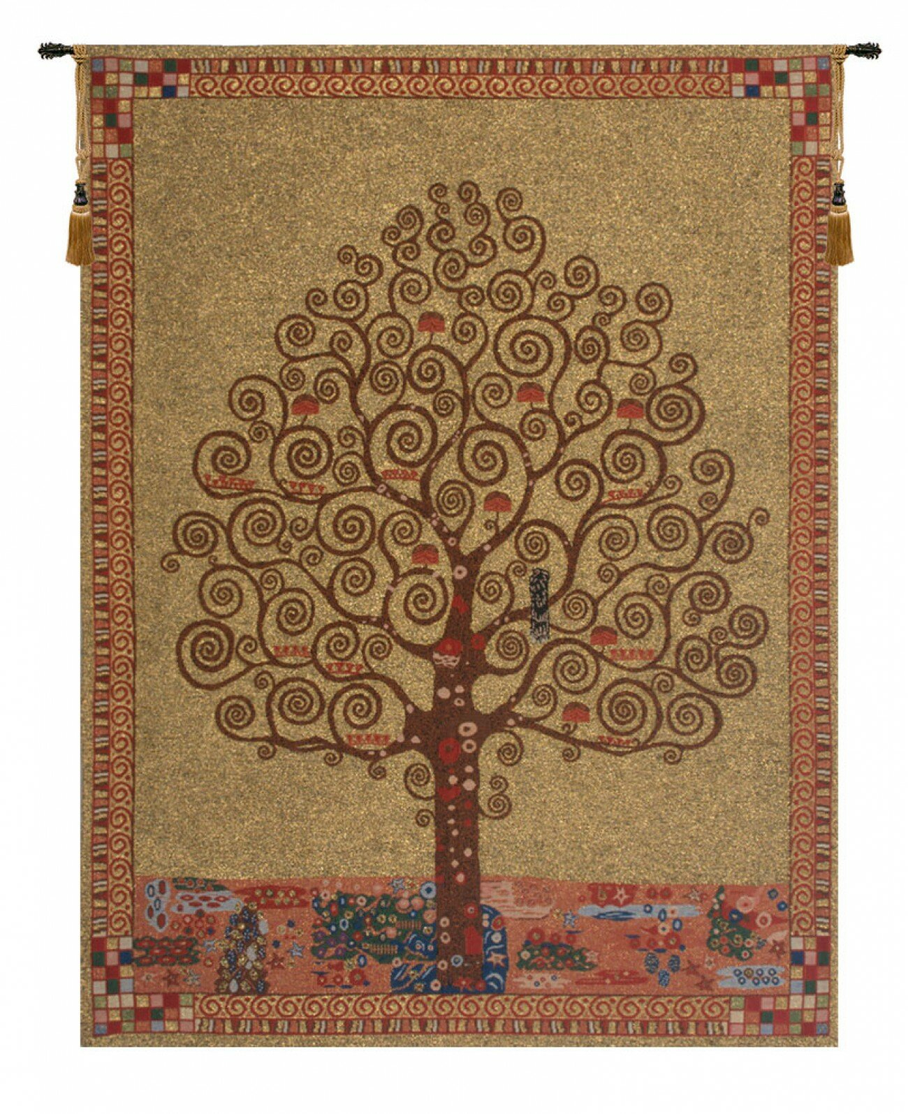 Klimt's Tree Of Life Wall Hanging Within Most Recently Released Blended Fabric Pastel Tree Of Life Wall Hangings (Gallery 1 of 20)