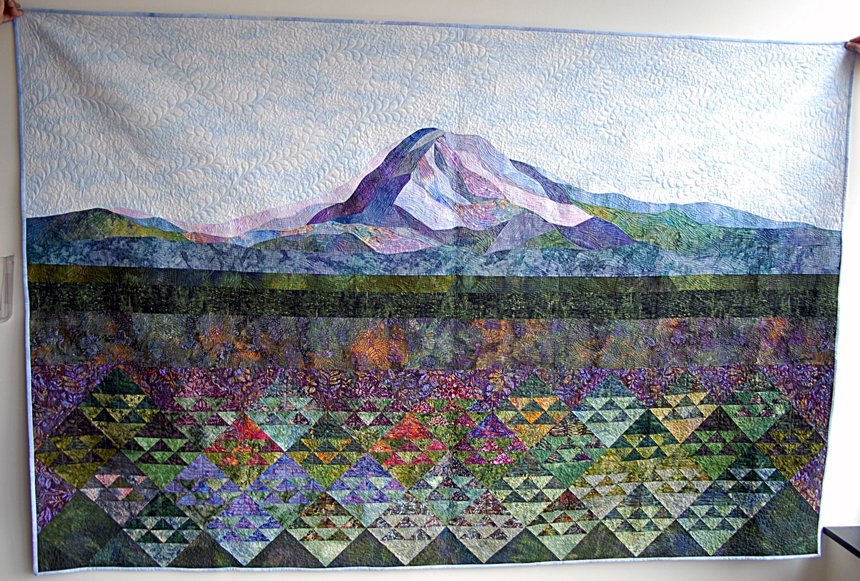 Mt Rainier Quiltkatie Kennedy And Pam Seaberg | Quilts Throughout Newest Blended Fabric Ranier Wall Hangings With Hanging Accessories Included (Gallery 18 of 20)