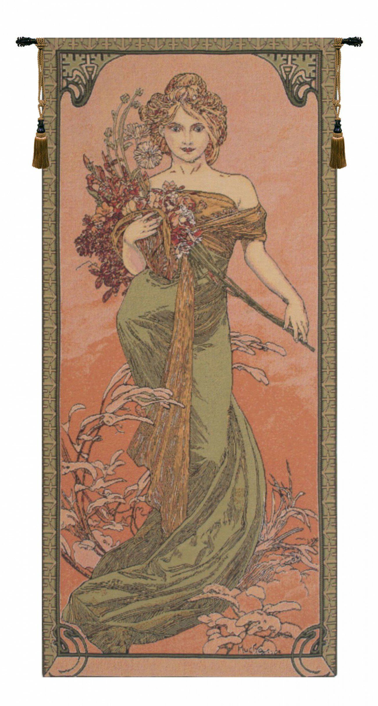 Mucha Spring European Wall Hanging Inside Latest Blended Fabric Mucha Spring European Wall Hangings (View 1 of 20)