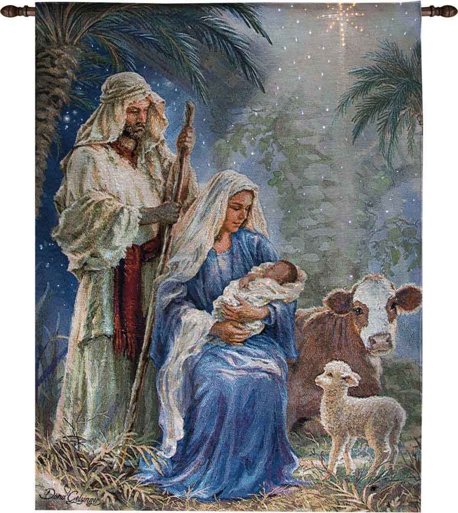 Oh Holy Night Fiber Optic Tapestry – $75 – $149 Tapestries With Regard To 2017 Blended Fabric Blessings Of Christmas Tapestries (View 2 of 20)