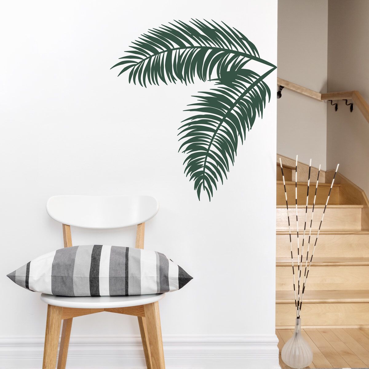 Palm Leaves Wall Decal Tropical Wall Art Palm Tree Decal For Latest Blended Fabric Palm Tree Wall Hangings (View 7 of 20)