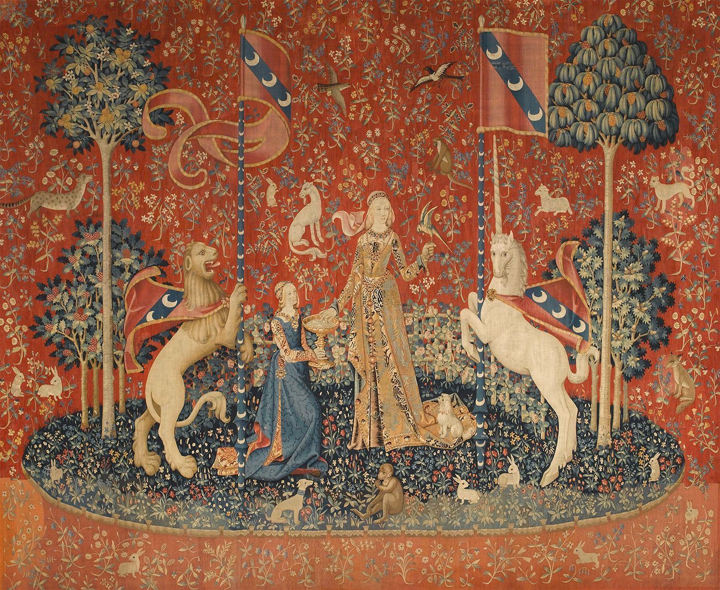 Pin På Sztuka Ogrodowa Inside Most Recent Dame A La Licorne I Tapestries (View 10 of 20)