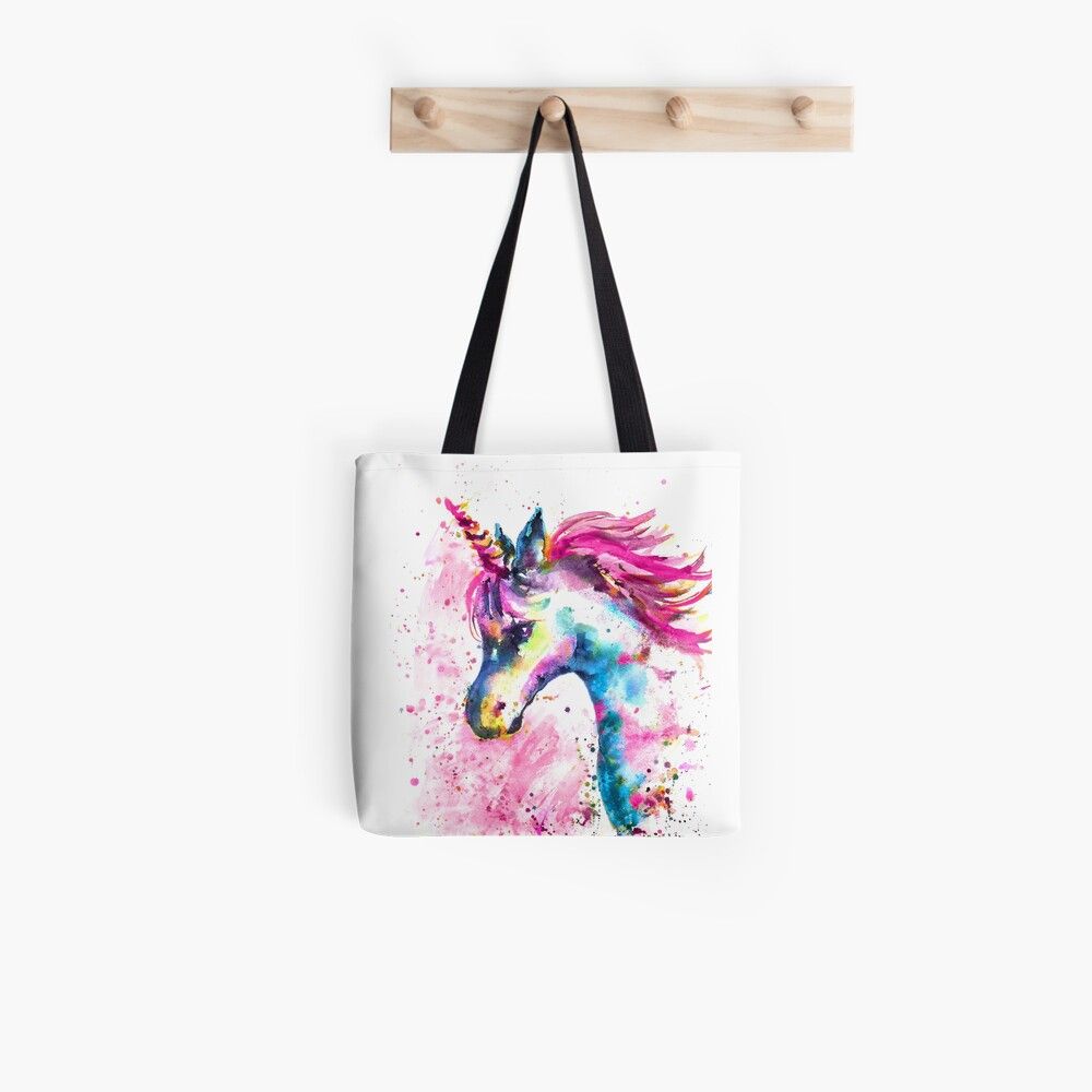 Pink Unicorn | Tote Bag With Regard To Most Popular Blended Fabric Unicorn Captive And Unicorn Hunt Wall Hangings (View 16 of 20)