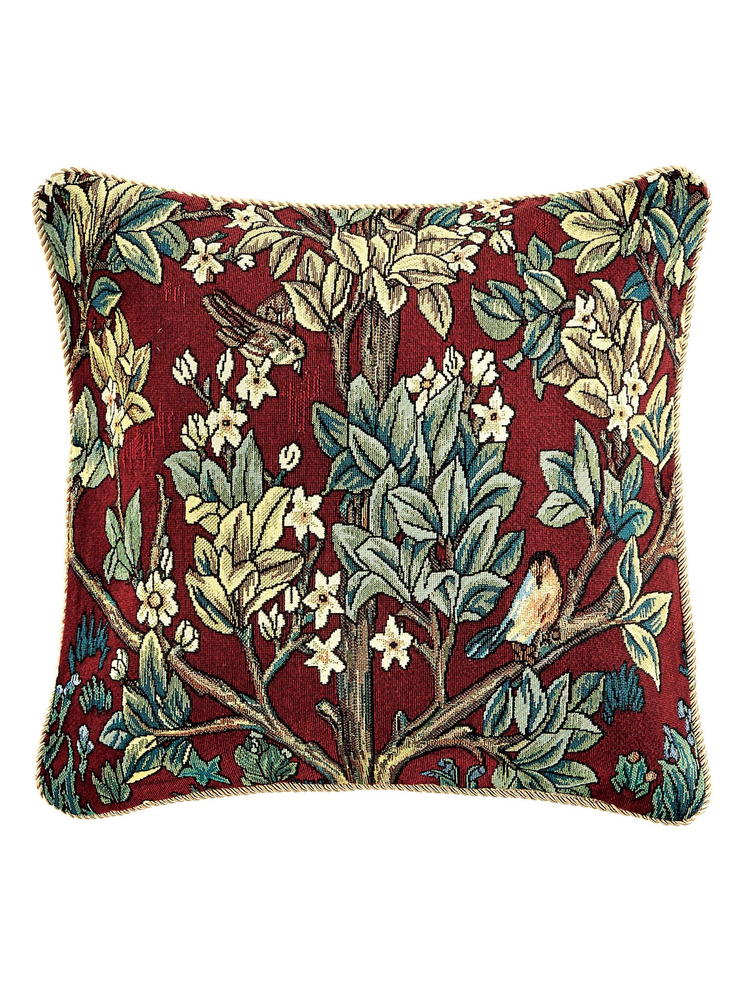 Signare William Morris Tree Of Life Tapestry Pillow Covers – Decorative Art  Throw Cushion Case – Blue Or Red – Walmart Regarding Most Current Blended Fabric Tree Of Life, William Morris Wall Hangings (Gallery 19 of 20)