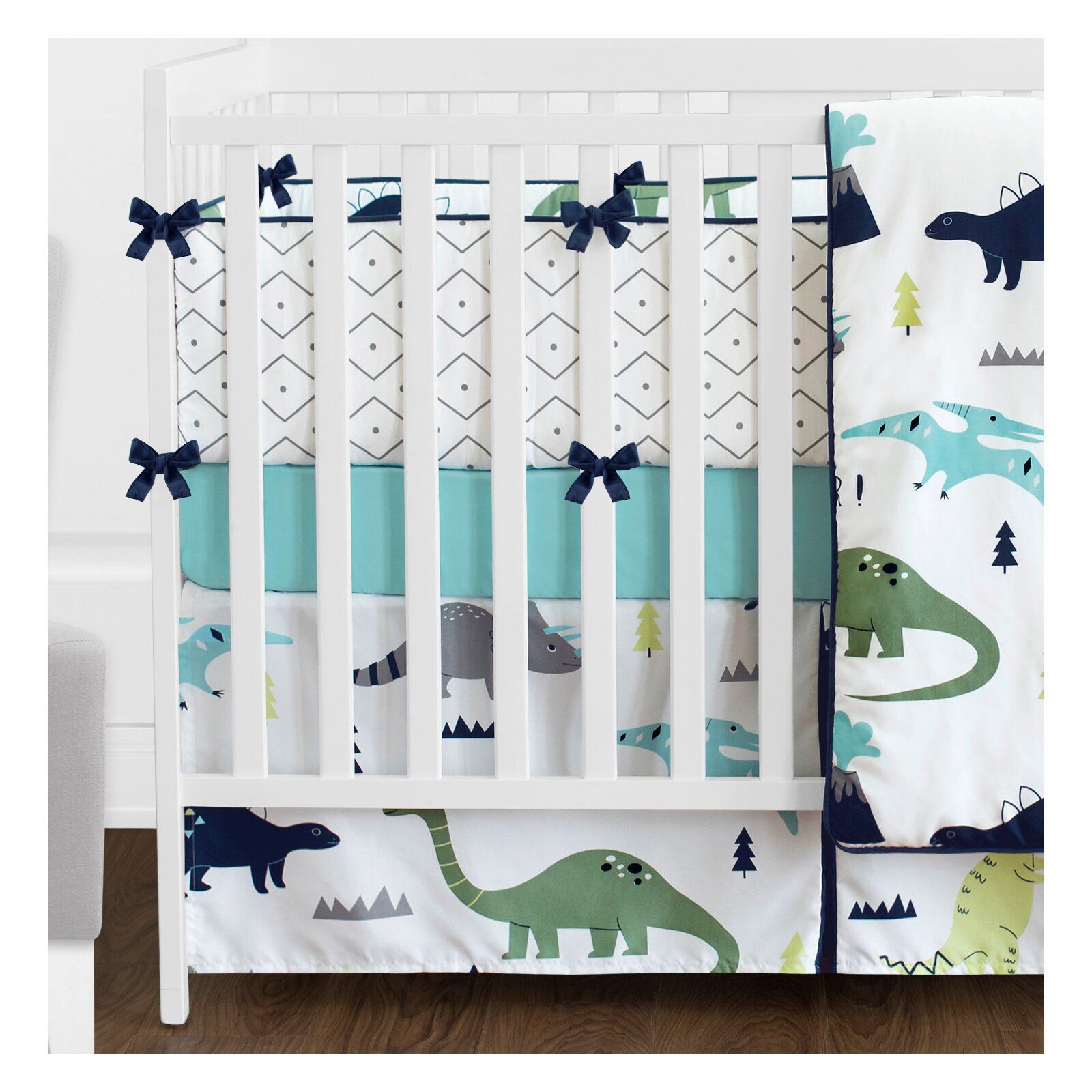 Sweet Jojo Designs Mod Dinosaur 9 Piece Crib Bedding Set Throughout Most Popular Blended Fabric Mod Dinosaur 3 Piece Wall Hangings Set (View 2 of 20)