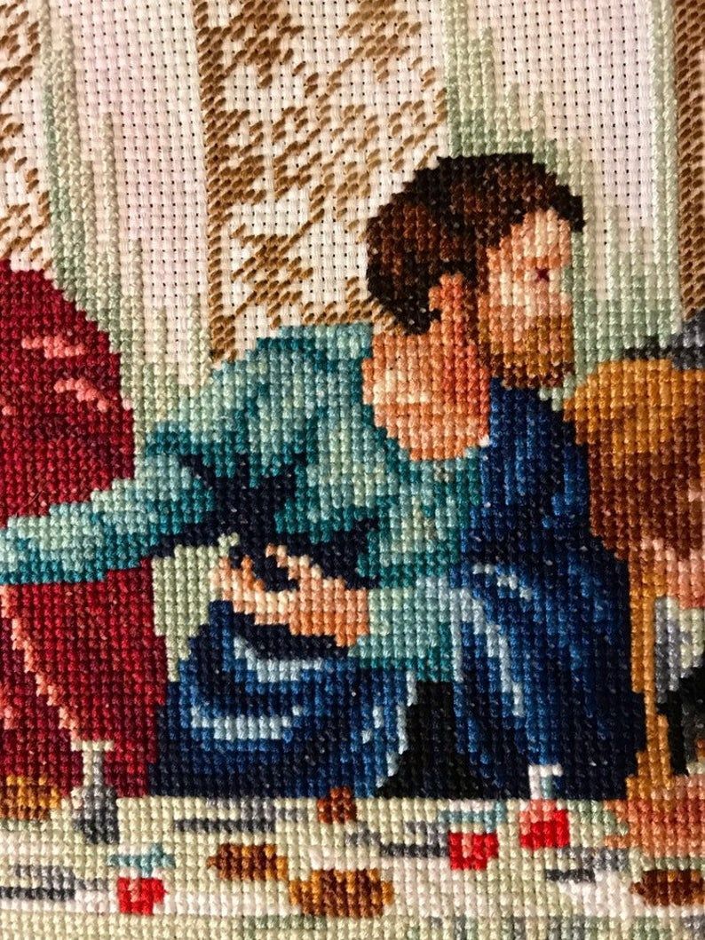 The Last Supper/ Finished Cross Stitch/jesus Christ / Wall In Best And Newest Blended Fabric Leonardo Davinci The Last Supper Wall Hangings (View 12 of 20)