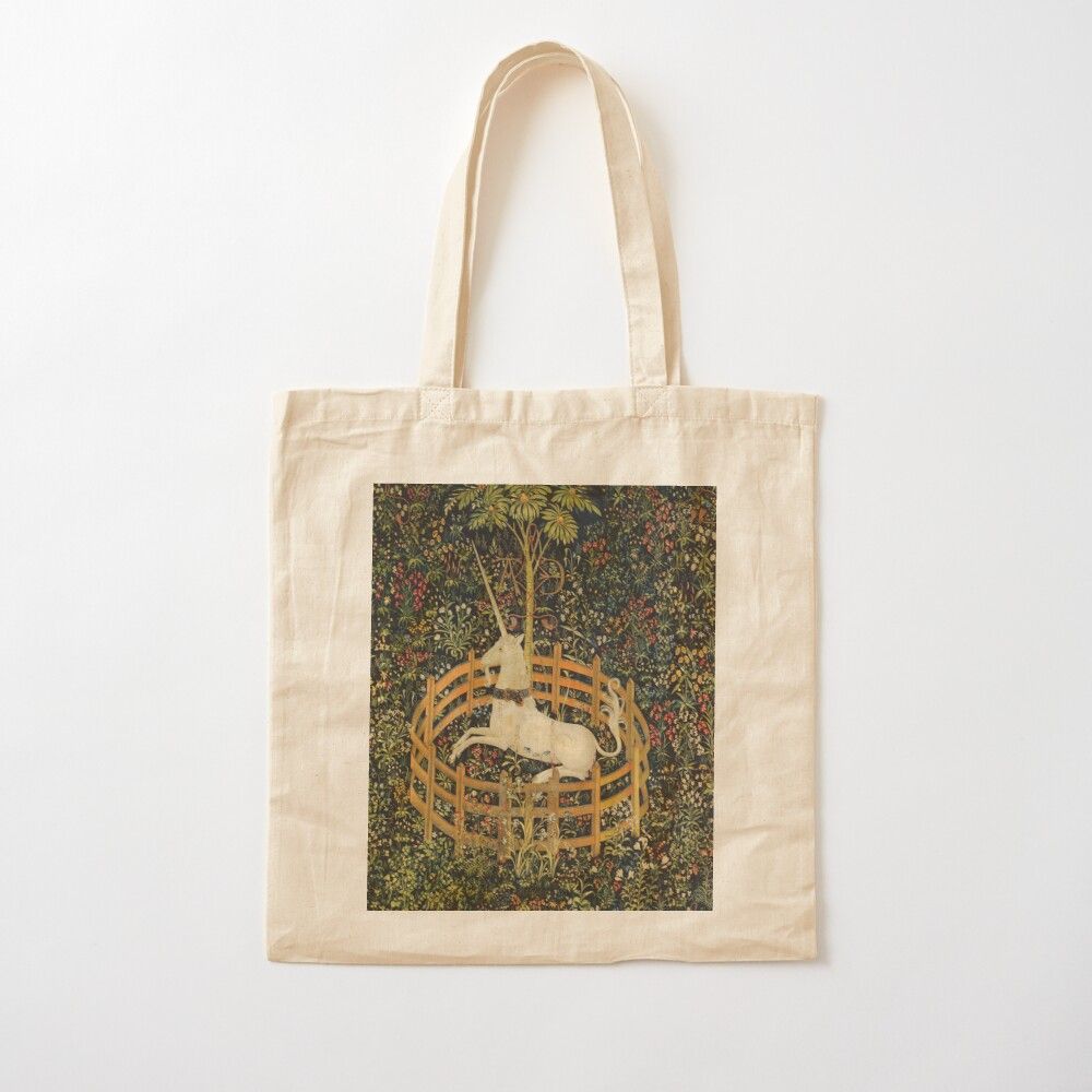 'the Unicorn In Captivity (from The Unicorn Tapestries) ' Cotton Tote Bag Alexandra Dahl Pertaining To Best And Newest Blended Fabric Unicorn Captive And Unicorn Hunt Wall Hangings (View 7 of 20)