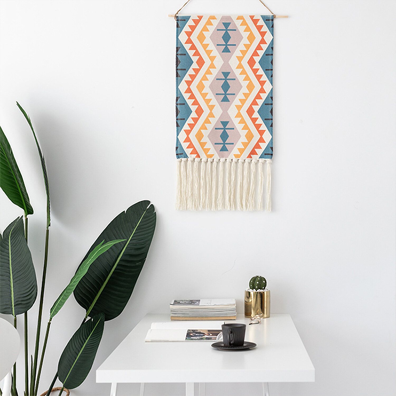 Traditional Boho Woven Tapestry Wall Hanging With 2018 Blended Fabric Saiful Wall Hangings With Rod (Gallery 20 of 20)