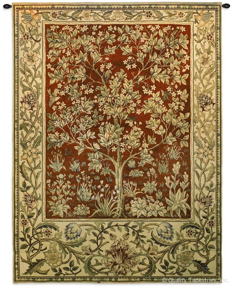 Tree Of Life Ruby Red William Morris Wall Tapestry | Tree Of For 2018 Blended Fabric Tree Of Life, William Morris Wall Hangings (View 5 of 20)