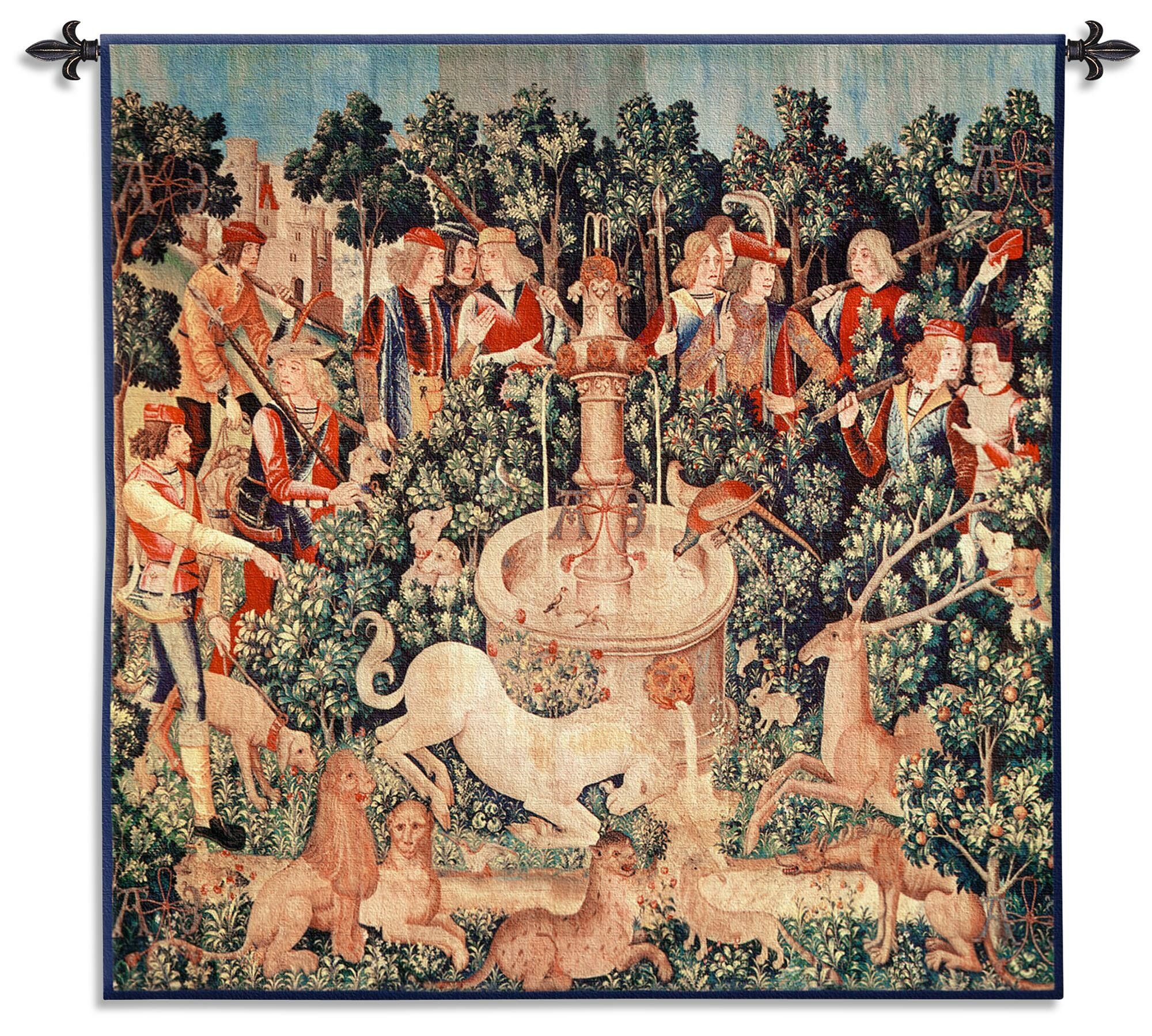 Unicorn Dips His Horn Tapestry Intended For Most Popular Blended Fabric Unicorn In Captivity Ii (with Border) Wall Hangings (View 2 of 20)