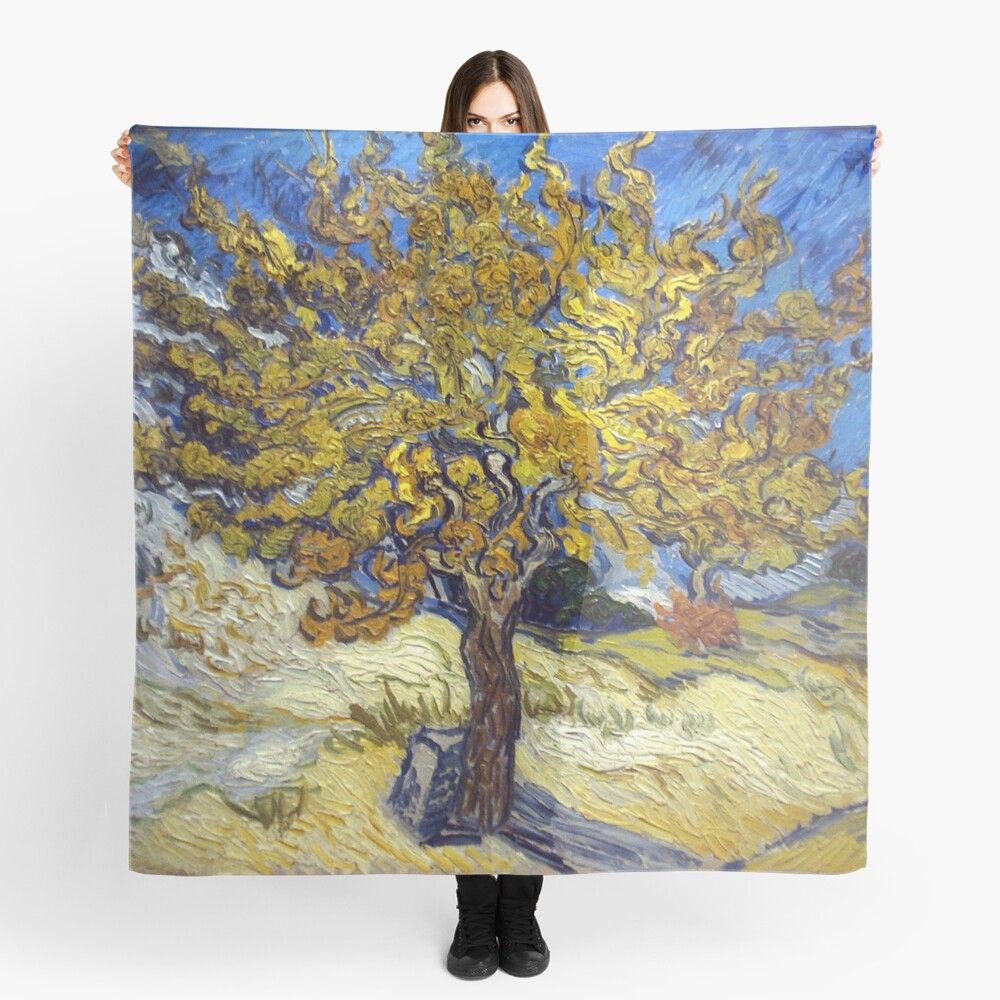 Van Gogh's Famous Oil Painting, The Mulberry Tree. | Scarf For Most Up To Date Blended Fabric The Mulberry Tree – Van Gogh Wall Hangings (Gallery 7 of 20)