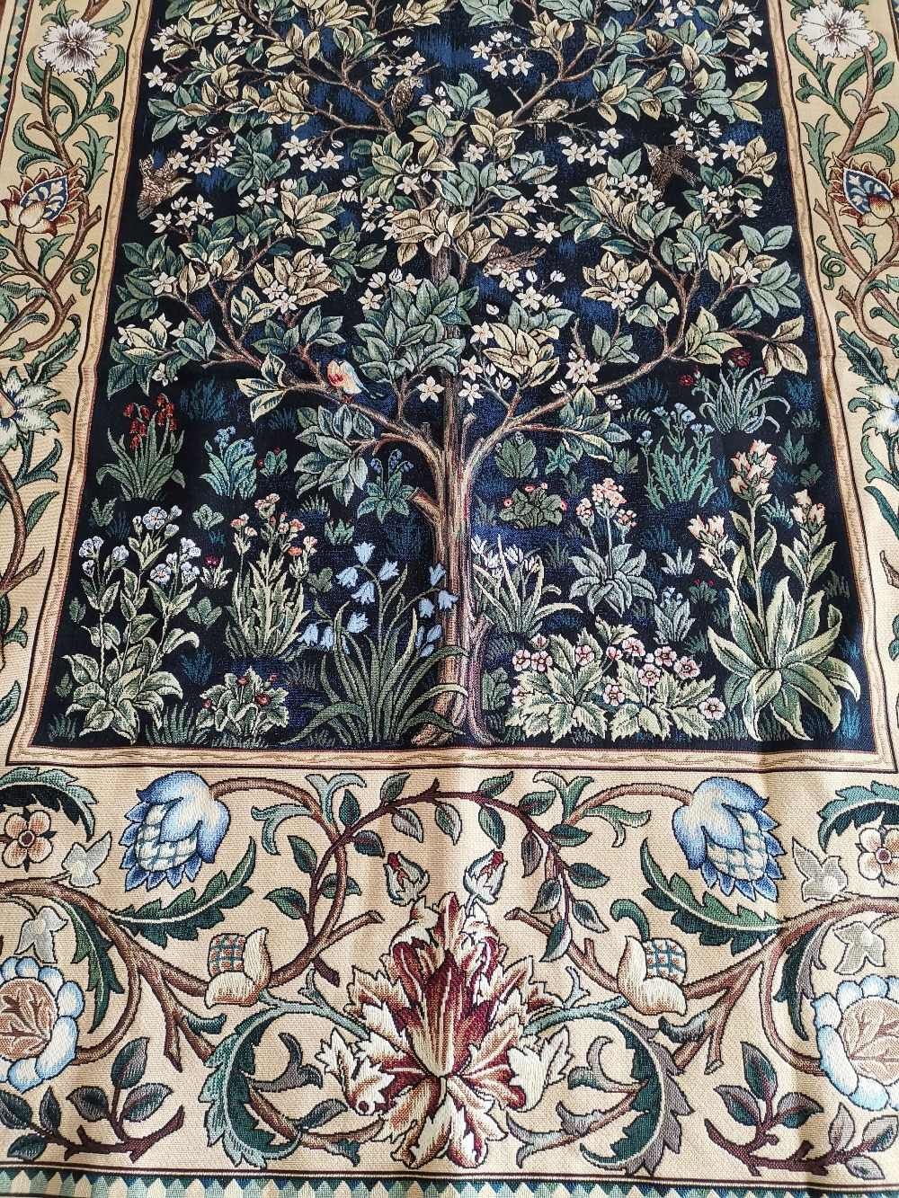 William Morris Blue Tree Of Life 140*107cm Antique Textile Decorative  Belgiu Wall Hanging Tapestry For Home Decorative Tapestry Inside Current Blended Fabric Tree Of Life, William Morris Wall Hangings (View 7 of 20)