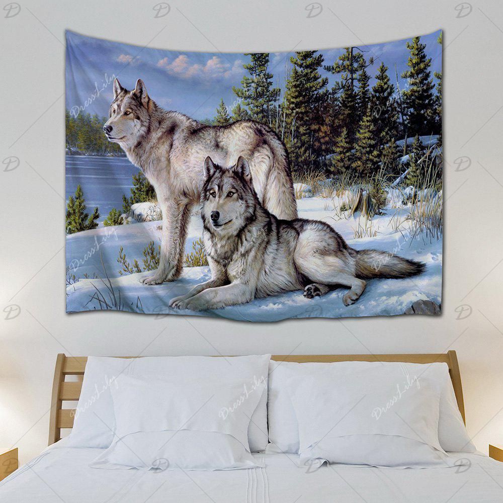 2018 Snow Wolf Wall Art Hanging Throw Fabric Tapestry For Latest Snow Wall Art (View 9 of 20)
