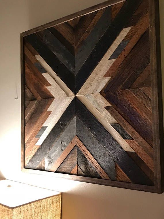 2'x2' Custom Made Reclaimed Wood Pallet Wall Art (View 6 of 20)