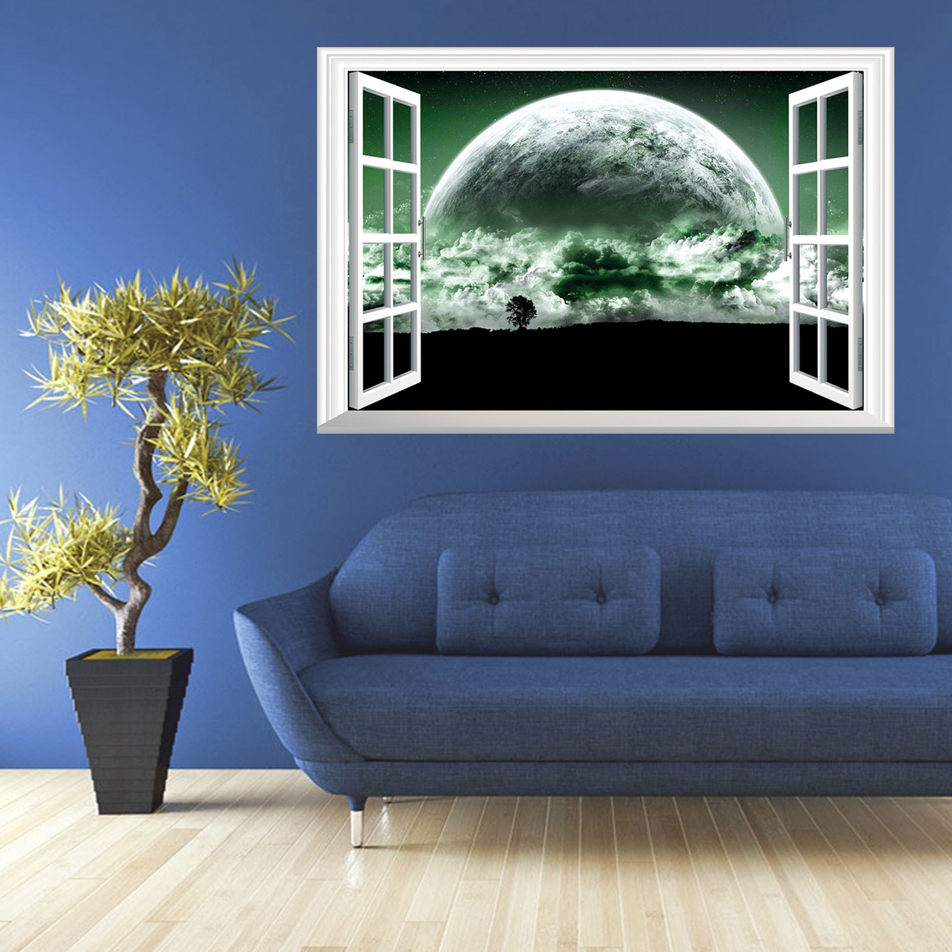 3d Galaxy Wall Sticker Outer Space Planet Stickers Pertaining To Most Recent Stripes Wall Art (View 4 of 20)