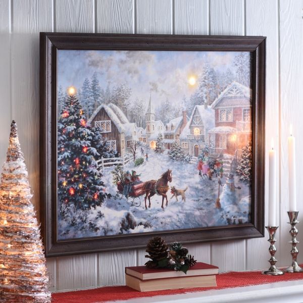 A Merry Christmas Led Framed Art Print From Kirkland's Within Latest Sunshine Framed Art Prints (View 3 of 20)