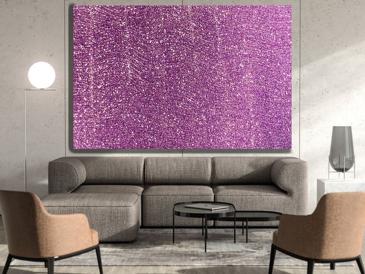 Abstract Painting In Purple Glitter Purple Glitter Wall With Regard To Newest Glitter Wall Art (Gallery 20 of 20)