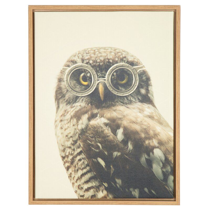 Allmodern 'owl Wearing Glasses Portrait' Framed Graphic With Regard To Most Up To Date The Owl Framed Art Prints (View 6 of 20)