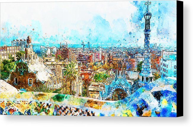 Barcelona, Parc Guell – 06 Canvas Print / Canvas Artam Pertaining To Most Recently Released Barcelona Framed Art Prints (View 15 of 20)