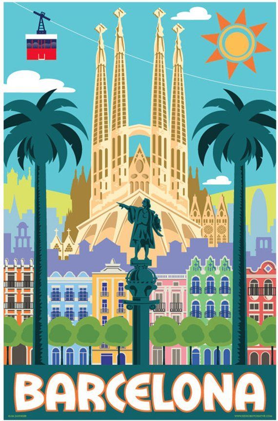 Barcelona Poster Barcelona Wall Art Barcelona Art Print With Regard To Best And Newest Barcelona Framed Art Prints (Gallery 19 of 20)