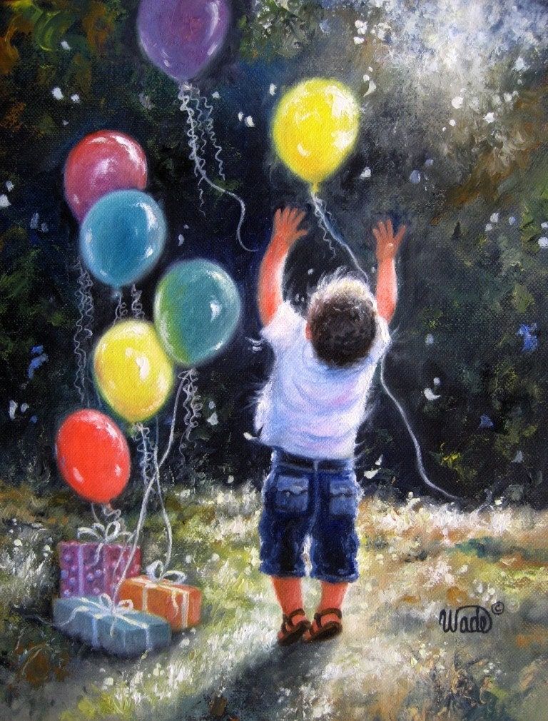 Birthday Boy Art Print Little Boy Balloons Celebrate Within Most Popular Balloons Framed Art Prints (View 14 of 20)