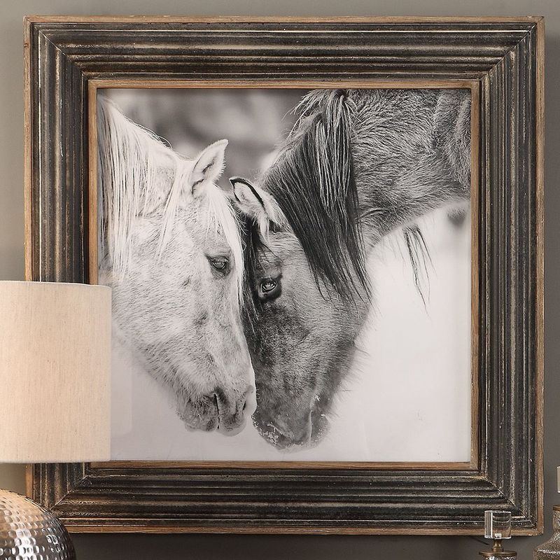 Black And White Horses Framed Print Intended For Most Current Monochrome Framed Art Prints (View 7 of 20)
