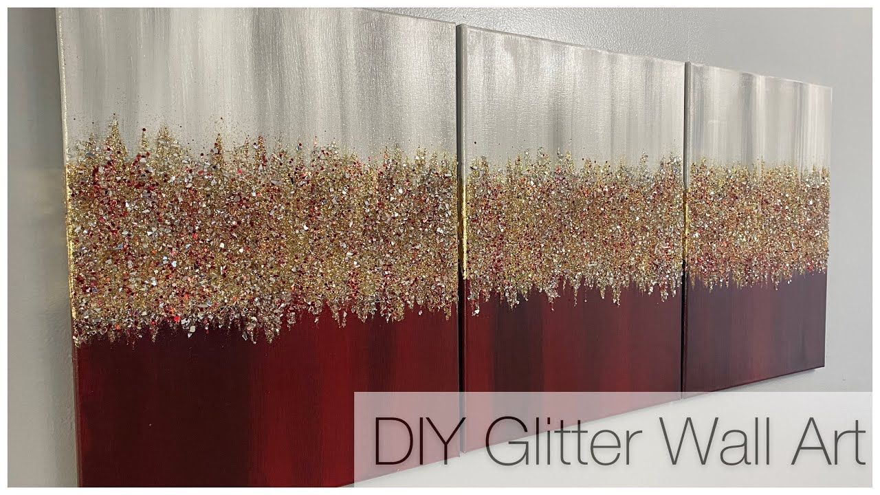Bling Canvas Painting | Crushed Glass And Glitter Art With Regard To Most Up To Date Glitter Wall Art (View 15 of 20)