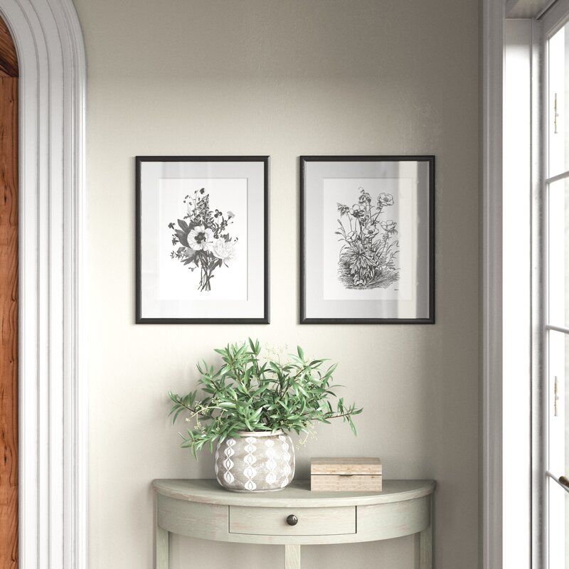 'botanical Black And White Ii' – 2 Piece Picture Frame Intended For Most Popular Monochrome Framed Art Prints (View 15 of 20)