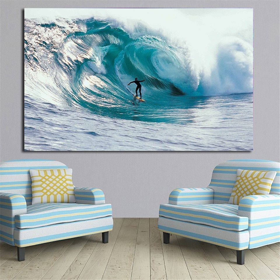 Canvas Pictures Wall Art Frame 1 Piece Extreme Sports Regarding Most Recent Wave Wall Art (View 5 of 20)