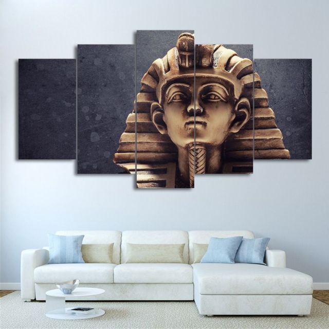 Canvas Wall Art Paintings Home Decor 5 Pieces Egyptian For Most Recent Spinx Wall Art (View 18 of 20)