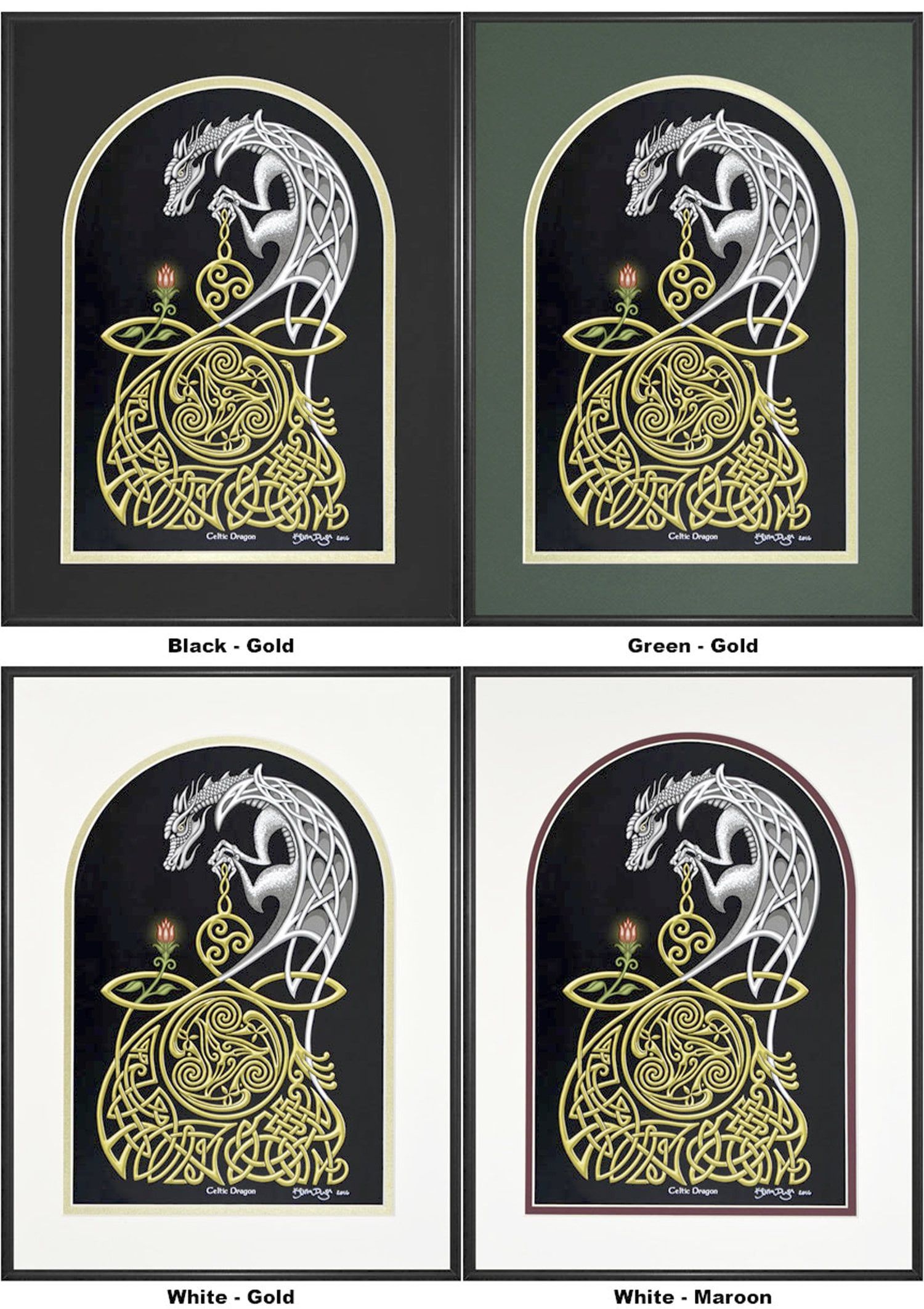 Celtic Dragon – Framed Digital Art Print – 12 X 16 Throughout 2017 Dragon Tree Framed Art Prints (View 10 of 20)