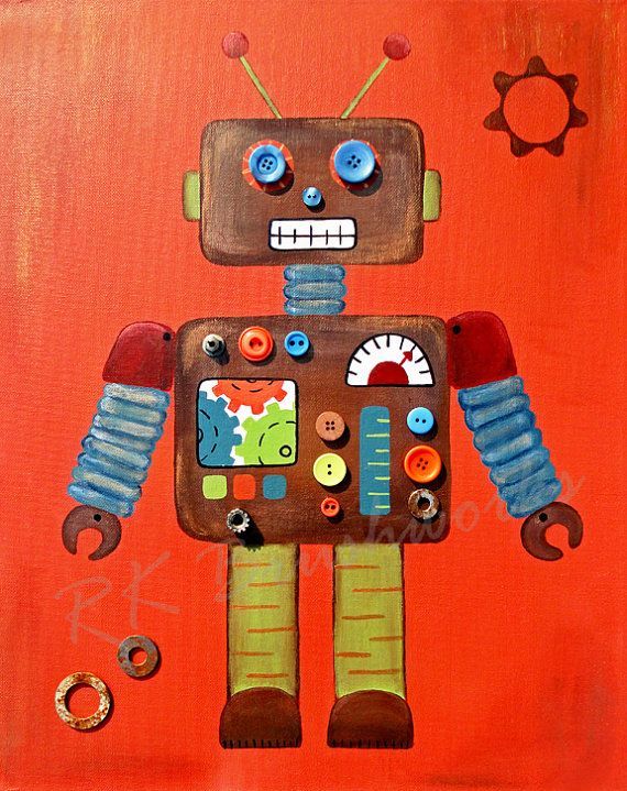 Childrens Art Print Rusty Robot 8x10 Childrens With Regard To Latest Robot Wall Art (View 10 of 20)