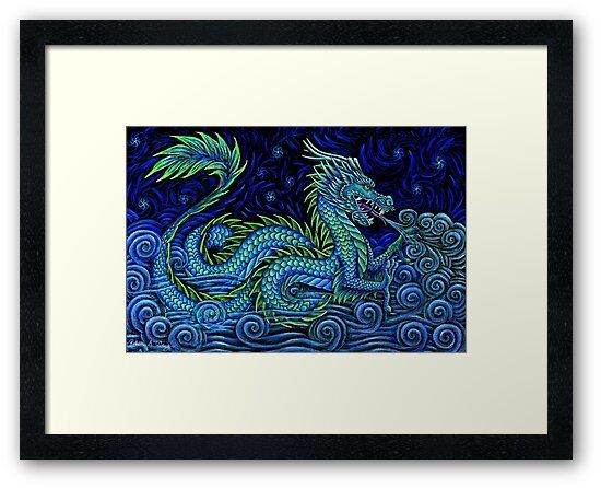 "chinese Azure Dragon" Framed Art Printlioncrusher With Regard To Recent Dragon Tree Framed Art Prints (View 5 of 20)